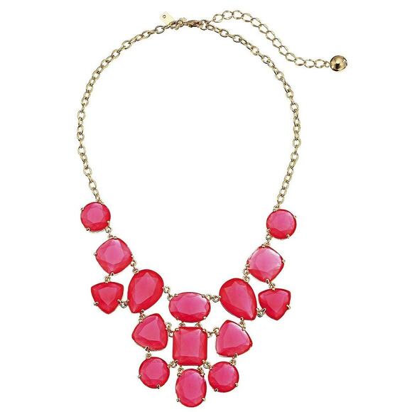 kate spade Jewelry - Kate Spade Vegas Jewels Facet Cluster Pink Bib Necklace